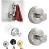 Moonboat Luxe Hold No-Drill Hooks, 2024 nuovi ganci a ventosa impermeabili in acciaio inox, ganci a ventosa per doccia, bagno, asciugamani da appendere, montaggio su porte doccia in vetro, specchi (argento, 2