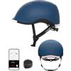 Lumos Nyxel Breeze - Casco da bicicletta intelligente con luci a LED regolabili anteriori e posteriori con indicatori di direzione, visibilità a 360°, controllo app, comodo casco da skateboard per