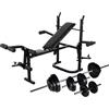 vidaXL Panca Multifunzione Bilanciere e Manubri 30,5 kg Allenamento Fitness