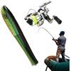 Generic Canna da pesca con penna, canna da pesca pieghevole e mulinello combinata, canna da pesca compatta, canna da pesca fluviale combinata per pesca in mare, lago, stagno, canna da pesca da viaggio, canna