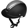 Homyl Casco da Equitazione per Bambini Elmetto da Cavallo Regolabile con Struttura in PP Resistente agli Urti Cappello con Fodera Lavabile Adatto per Attivi, Argento Nero