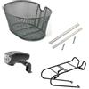Büchel Fanalino + Cestino + Supporto in Metallo da bici bicicletta city Bike Cesta Nera