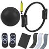 Generico Kit Pilates Completo X Casa, Set Pilates Yoga da 8 Pezzi，Pilates Essential Kit, Attrezzi Pilate per Casa, Pilate Accessoris Donna Kits, Anello Pilatestonificante