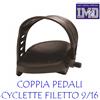 URSUS Coppia pedali per CYCLETTE CICLO BICI da CAMERA con cinghiette FILETTO 9/16 14mm
