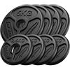 Marbo Sport - Set Pesi - Pesi Bilanciere - Set Olimpionico in Ghisa per Allenamento Sicuro e Preciso, Massima Capacità Sulla Barra - 30kg - 4x5kg + 4x2,5kg