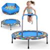 Lischwert Trampolino per bambini, diametro 93 cm, 3 in 1, portata fino a 150 kg, con vasca per palline e 100 palline per interni ed esterni, per jumping Fitness per bambini (palline colorate blu)