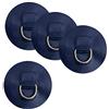 Inzopo - Confezione da 4 toppe con anello a D in acciaio inox 316 per gommoni, gommoni, kayak, surf, SUP, blu scuro