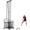 HuKaiL Set di allenamento per la pallavolo con ruote, rete di allenamento per la pallavolo regolabile con angolazione da 0° a 90° e altezza da 1,7 a 3,3 m, rete di esercitazione con rimbalzo