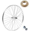 ECOVELO RUOTA/CERCHIO POSTERIORE 26 x 1. 3/8 + PIGNONE 18 DENTI 1V BICI CITY BIKE OLANDA EPOCA | ALLUMINIO/ACCIAIO