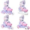 Raven - Pattini a rotelle per bambini, ragazze, ragazzi, adulti, bambini - Pattini a rotelle, 4 in 1 con pattini da ghiaccio, quad, per principianti - Regolabili - Lia Mint, 27-30 (16,5-18,5cm)
