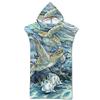 Odot Poncho con Cappuccio Asciugamano per Cambiarsi, Microfibra Assorbente Spiaggia Nuoto Surf Donne & Uomini 3D Copricostume Accappatoio Indossare (75x110cm,Tartaruga)