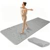 FunLife Tappetino da yoga pieghevole 10mm - Fitnessmatte extra spessa per yoga, pilates e ginnastica, tappetino antiscivolo, pieghevole per risparmiare spazio, per interni ed esterni, Grigio Argento