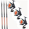 Generico Kit 3 Canne Surfcasting + 3 Mulinelli 7000 Pesca Surf Casting Orata Mormora Mare