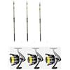 Generico MGFISHING Kit Surfcasting 3 Canne Trabucco Vektor 4,20mt 150gr + 3 Mulinelli Trabucco Dayton 6500