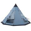 CampFeuer Tipi Spirit - Tenda da campeggio indiana per 4 persone, con zanzariere, per esterni, resistente all'acqua, 3000 mm, colore: blu