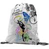 quickgadget Sacca Ginnastica GYMBACK sport Ginnastica Ritmica 01 - sacchetto sportivo Fashion Borsa, Piscina, Dance Bag, Zaino Scuola per Ragazze Donne Bambini.