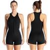 SaiDuoDuo Muta Corta in Neoprene da Donna da 2 mm, Cerniera Anteriore per Muta da Sub per Tutto Il Corpo per Immersioni,Nero,L