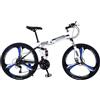 GLSQBVRP Mountain Bike Pieghevole Da 24 E 26 Con Doppia Sospensione, Telaio In Acciaio Ad Alto Tenore Di Carbonio, 21 Velocità, Per Adulti, Uomini E Donne, Adolescenti C,24 inch