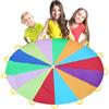 Gupcaqosjw Telo volano per bambini | 2 m colorato | Telo volano arcobaleno grande | Ombrellone da gioco con manici, per scuola, famiglia, attività all'aperto, giochi sportivi educativi