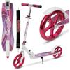 Habib Gruppe Habib - Monopattino con ruote XXL lucide - pieghevole, regolabile in altezza in 4 posizioni, portata fino a 80 kg, monopattino a pedale, per grandi e piccini (rosso)