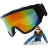 Generico Occhiali da snowboard, occhiali da sci - Occhiali protettivi sportivi | Maschere da sci professionali per uomo e donna, maschere da sci antiappannamento con doppia lente