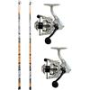 Kolpo kit da pesca bolognese con 2 canne telescopiche 3 mt + 2 mulinelli - adatte alla pesca in mare lago e dalla barca
