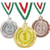 Hole Gadget | Tris Medaglie Premiazioni Personalizzate da 3,2 cm con Laccetto Medaglia Personalizzabili in Metallo con Stampa Personalizzata, Gare, Calcio, Fantacalcio, Sport | SET-23.008.Y3