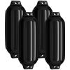 COSTWAY Set 4 Parabordi per Barca, Parabordi per Imbarcazioni, Gommonni, Boat Fender (Nero, 58 x 16,5 cm)