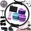 Generico 15 Pcs Set di Palla e Anello per Pilates, Kit per Pilates per Allenamenti a Casa, Anello per Pilates Magic Circle, Kit Essenziale per Pilates per Donne, Kit Iniziale per Pilates per Donne (Nero)