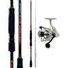 kolpo Ottima canna da pesca da spinning con lancio max 60 gr lunghezza 2.40 mt azione semi parabolica+mulinello e filo