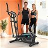 Neezee Ellittiche, Macchina Ellittica Magnetica con 16 livelli di Resistenza,display LCD,Portaborraccia, Pedali antiscivolo, Capacità di peso fino a 130KG,Cyclette Ellittica da Casa