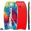 HOMASIS Tavola da Surf Leggera, Bodyboard in XPE, Tavola da Onda con Nucleo in EPS e HDPE, Base a Mezzaluna, Leash da Polso senza Gonfiaggio per Adulti e Adolescenti