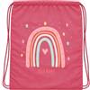 JOPHY & CO. Sacca Bambino Personalizzata | Zaino con Nome | 100% Cotone | Borsa Bambini Scuola/Asilo/Gita/Viaggi/Sport 40x36 cm (COD. 8701) (Unicorno Fantasia A, Bianco)