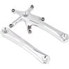 Dilwe Set Guarnitura Guarnitura, 1 Paio 170 Mm Set Braccio Catena in Lega di Alluminio Accessorio Bici per Corona da Strada Singola e in Due Pezzi (Silver)