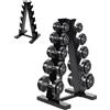 Armanyya Supporto per manubri, A-Frame Dumbbell Weight Rack, supporto per bilanciere 34 x 32 x 65cm, salvaspazio, 5 livelli, capacità di carico 100KG, supporto per manubri per palestra domestica (nero)
