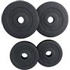 GORILLA SPORTS® Dischi Pesi - Singolo o Set, 1,25/2,5/5 / 10/15 / 20 / 30kg, per Manubri e Bilancieri, Foro 50mm, Nero - Olimpici, Sollevamento, Piastre, Sport, Allenamento