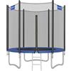 SONGMICS Trampolino da 183 cm, Trampolini Elastico 6 Piedi con Rete di Recinto, Tappeto Protettivo, Palo Alto 180 cm, Struttura Metallica, Certificato TÜV Rheinland GS, Nero e Rosa STR061P01V1