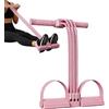 Generico Fascia di Resistenza a Pedale, 6 Tubi Leg Exerciser Pull Rope Band, Corda Elastica di Trazione Multifunzione, Banda Elastica per Esercizi, Attrezzi Palestra Casa, Attrezzo per Addominali