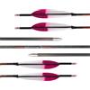 PHILOCS 12 pz Magenta Bianco Colore Gradient Piuma di Tacchino Frecce ID 4,2 mm Spine 300 350 400 500 600 700 800 900 1000 1100 1300 1500 1800, per Il Tiro con L'Arco (Spine 1300, 31inch)