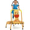 GYMAX Trampolino per Bambini 71cm con Maniglia, Tappetino di Sicurezza Senza Spazi e Maniglia in Schiuma, Trampolino Piccolo da Interno per Bambini 3+ Anni, Portata 80 Kg (Arancione)