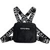JUCHRZEY Borsa pettorale moda regolabile da donna uomo gilet marsupio economico outdoor hip hop streetwear gilet da viaggio borse (nero)