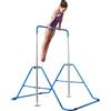 COSTWAY Sbarra Ginnastica Artistica Pieghevole con Struttura Triangolare e 4 Cuscinetti Antiscivolo, Altezza Regolabile in 4 Posizioni da 90 a 142 cm, Barra per Ginnastica per Bambini (Rosa)
