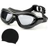 Generico Occhiali da Nuoto Ottici -2.0 a -9.0, Occhialini Piscina con Protezione UV per Uomo e Donna No Leakage Anti Appannamento Inclusa Cuffia da Nuoto (-5.00)