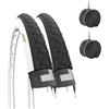 ECOVELO 2 COPERTONI 700 X 35 C (37-622) + CAMERE PNEUMATICI STRADALI IN GOMMA BIANCONERI 28 1 5/8 3/8 CITY BIKE TREKKING