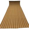 RainWeel Pavimentazione Antiscivolo Pavimentazione in Schiuma Eva Tappetino in Teak Tappeto Autoadesivo per Barca Yacht 6mm Marrone con Linee Bianche