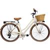 Cicli Tessari - bicicletta da donna telaio in ALLUMINIO bici city bike 28'' vintage retro' cesto in vimini (azzurro)