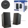Hama Sonic LS-208 - Altoparlanti per computer, sistema stereo 2.0, altoparlanti alimentati tramite USB, connessione jack da 3,5 mm, colore: nero