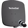 TechniSat DIGIDISH 45 - Antenna parabolica per 1 partecipante (piccola antenna parabolica di 45 cm - set completo con supporto a muro e cercatore di satelliti V/H-LNB) grigio