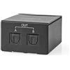 Nedis TosLink Splitter | 2 vie | Connettori - Ingresso: TosLink Femmina | Connettori - Uscita: 2 X TosLink | Pulsante | Metallo | Nero