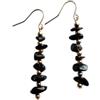 Handmade Orecchini pendenti artigianali con agata nera e perline dorate | Stile boho minimalista, Pietre naturali, Leggeri ed eleganti, Regalo perfetto per lei